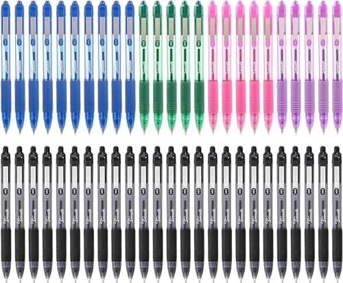 Image of ZEBRA Z GRIP Smooth Assorted Retractable Ballpoint pens with easy glide ink, comfortable grip with pocket clip and reliable biro, medium point 50 Pack of 5 assorted colours