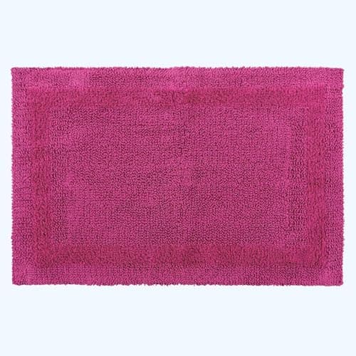 Image of HOMESCAPES Extra Large Bath Mat, Luxury 1600gsm Super Soft 100% Cotton, Reversible Bathroom Mats Non-Slip, Washable, Super Absorbent, Quick-Dry, Raspberry Pink Bathroom Rug, 70 x 120 cm