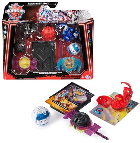 Image of BAKUGAN Battle 5-Pack, Special Attack Dragonoid, Ventri, Bruiser, Octogan, Trox, Customizable Spinning Action Figures, Toys for Boys and Girls Ages 6+