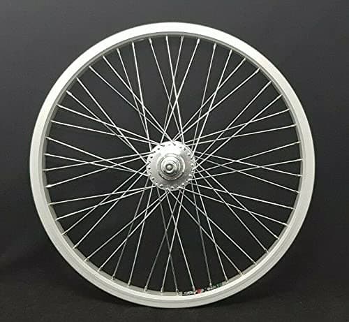 Image of Front 20" BMX 48 Spoke Bicycle Wheel 3/8" Silver Alloy Rim Large Flange Bike Hub