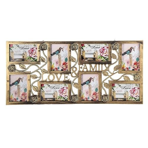 Image of Youyijia Multi Aperture Photo Frame 27.6x13 Inch Collage Picture Wall Mounted Frame for 8 Photos Ideal as Gift for Friends Copper