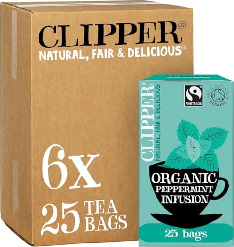 Image of Clipper Organic Peppermint 25 Teabags (Pack of 6, Total 150 Teabags)