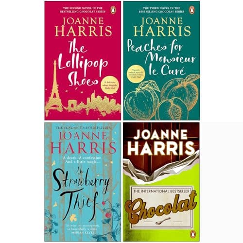 Image of Joanne Harris Chocolat Series 4 Books Collection Set (Chocolat, The Lollipop Shoes, Peaches for Monsieur le Curé, The Strawberry Thief)