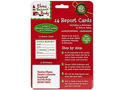Image of Elf Report Cards, Countdown to Christmas with these 24 Report Cards and Envelopes Addressed to Santa Claus