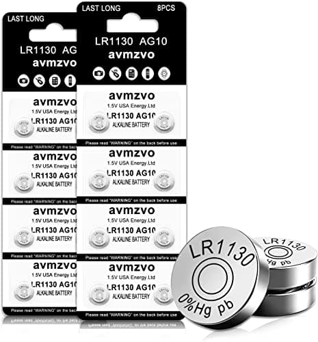 Image of LR1130 Battery AG10 1.5V Alkaline Button Cell Coin Batteries lr1131 SR1130 LR54 for Watch, Calculator, Toys,No Mercury,16pcs 【3 year warranty】 (1130-16pcs)