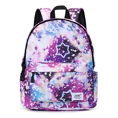 Image of LCNC School Backpack for Girls Boys Water Resistant Durable Casual Basic for Students Kids, E-Star Galaxy, Taille unique