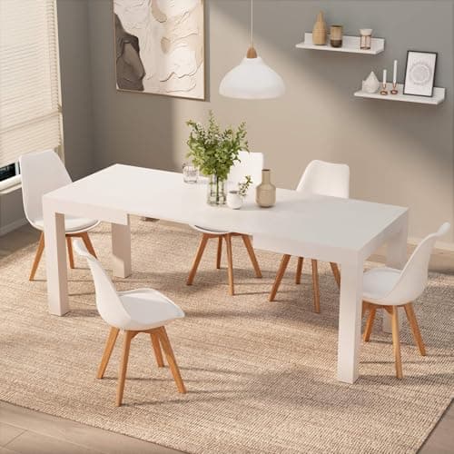 Image of Mobili Fiver, First Extendable Table, 120(200) x80 cm, White, Made In Italy
