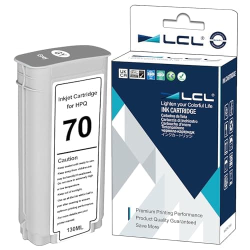 Image of LCL Compatible Ink Cartridge 70 C9450A 135ML High Yield (1Pack Grey) Replacement for HP Designjet Z2100 Z3100 Z3100PS Z3200 Z3200PS Z5200 Z5400