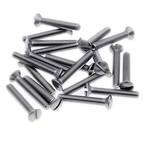 Image of M5 (5mm x 40mm) Slot Raised Countersunk Machine Screw (Bolt) - Stainless Steel (A2) (Pack of 20)