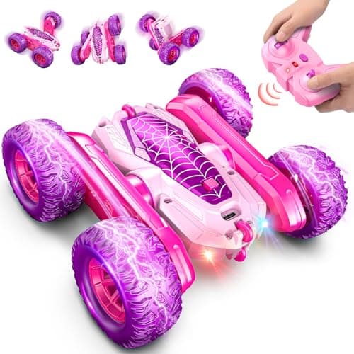Image of Dreamlandia 360° Flips Remote Control Cars, Toys for 4-9 Year Old Girls, Stunt Car Garden Toys, Birthday Presents, Gifts for 4-8 Year Old