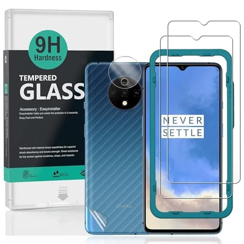 Image of Ibywind Screen Protector For OnePlus 7T[2 Pack],9H Hardness Tempered Glass,With 1Pc Camera Lens Protector,Easy to Install