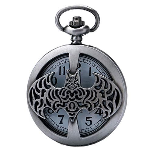 Image of CokinkiDs Batman Pocket Watch for Kids Boys Batman Theme Necklace Pendant Fob Watches Xmas Gift