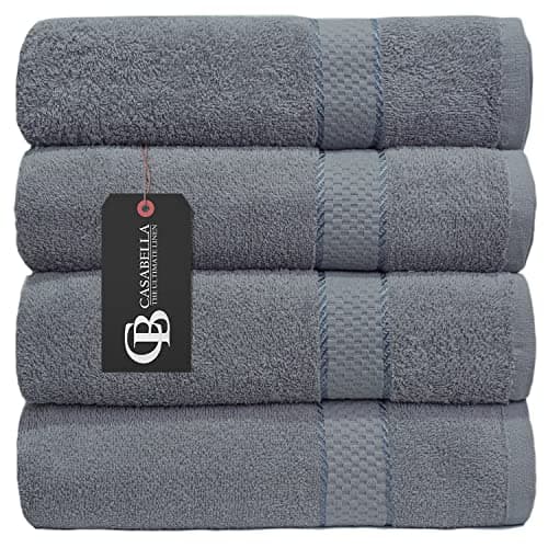 Image of Casabella Luxury Pack Of 4 Bath Sheet 100% Egyptian Cotton Super Soft towel_Silver