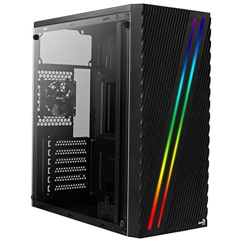 Image of Aerocool Streak PC Gaming Case, Mid-Tower, ATX, RGB, 18 Lighting modes, Full Window, Ideal for First Time and Experienced gamers | Black
