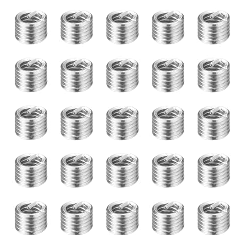 Image of sourcing map 50pcs Wire Thread Repair Inserts M2.0 x 0.4 x 1.5D (3mm) Metric 304H Stainless Steel Helical Coiled Wire Screw Threaded Sleeve Sheath for Automotive Repairs