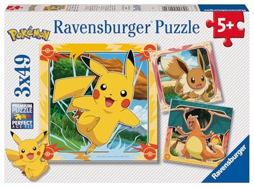 Image of Ravensburger Pokemon 3x49 Pieces Jigsaw Puzzles for Kids Age 5 Years Up