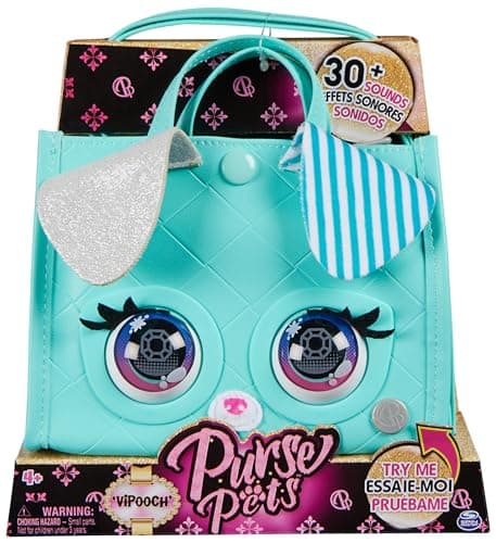 Image of Purse Pets, VIPooch Puppy Tote Bag Interactive Pet Toy and Cross-body Bag with over 30 Sounds and Reactions, Kids’ Toys for Girls Aged 4 and up