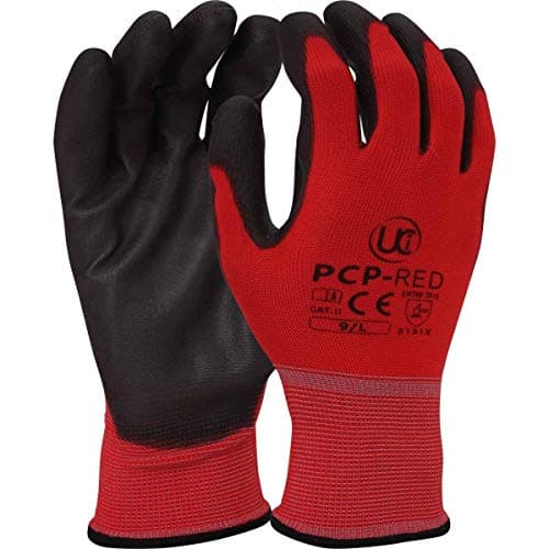 Image of 10 x UCi PCP-RED 13 Gauge Lightweight Polyurethane Coated Dexterity Grip Gloves (10 / XL)
