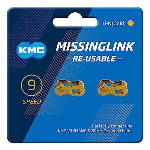 Image of KMC Unisex's 9 Speed MissingLink Joining Link, Ti-N Gold, 2 Pairs