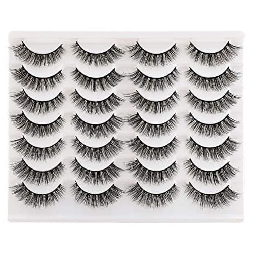 Image of Newcally False Eyelashes Natural 3D Lashes Cat Eye Look Faux Mink Lashes Fluffy Strip 14 Pairs, Multipack