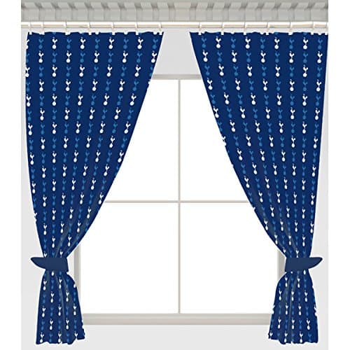 Image of Official Football Team Crest of Repetition Pair of Curtains – 54 Inch Drop (Various Clubs to choose) 66 x 54 Inch Tottenham Hotspur FC