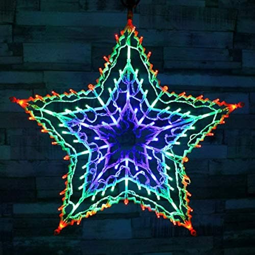 Image of Large Christmas LED Star Silhouette Animated Outdoor Xmas Decoration Lights