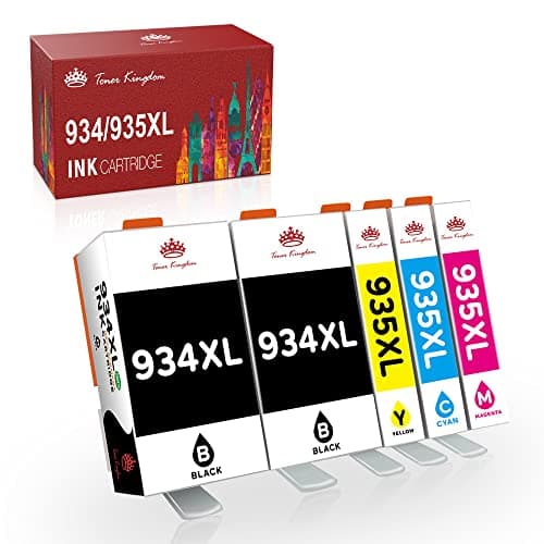 Image of Toner Kingdom 934XL 935XL Ink Cartridges Replacement Compatible for HP Officejet Pro 6230 6830 6820 6812 6815 6835 6810 (Black Cyan Magenta Yellow, 5 Pack)