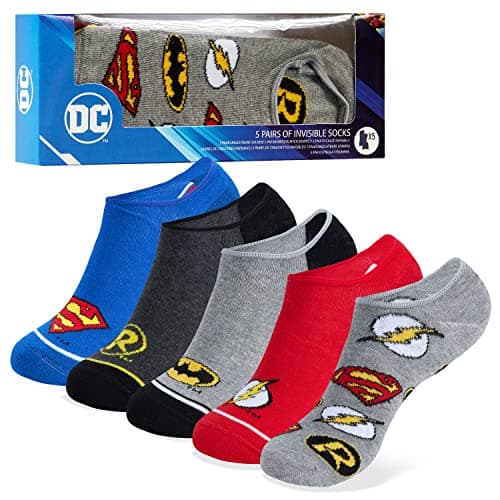 Image of DC Comics Boys Liner Socks, Invisible No Show Stretchy Socks - Boys Gifts (Multi, 11.5-3 UK)