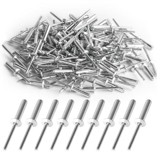 Image of 120 Pcs Aluminum Blind Rivets, Pop Blind Rivets with Large Flange, Aluminum Pop Rivets Assortment Kit, Rivets for Metal, Furniture, Car, Ships - 4.8mm x 20mm/Silver