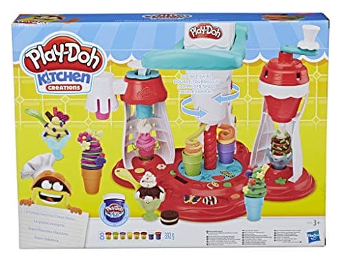 Image of Play-Doh Kitchen Creations Ultimate Swirl Ice Cream Maker Play Food Set with 8 Non-Toxic Colours - Exclusive to Amazon - Amazon Exclusive