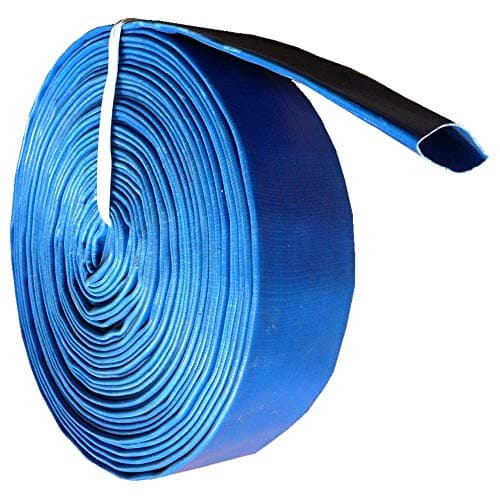 Image of 2" 100 Metre Layflat Hose Roll PVC Water Delivery Discharge Pipe Pump Lay Flat Irrigation Blue