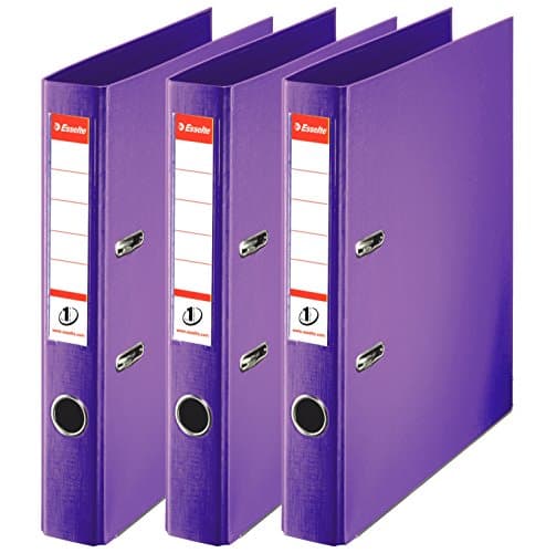 Image of Esselte N°1 Set of 3 Power Lever Arch Files 50 mm Spine Violet