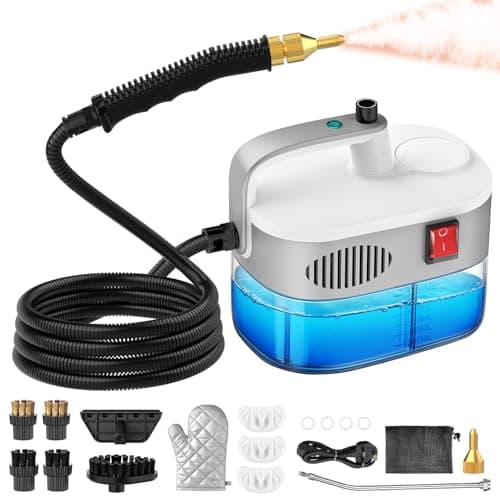 Image of ZeyKaf Handheld Steam Cleaner, 15s Fast Heat Steam Cleaner Handheld with 6-Gear Adjustable and 1.2L Water Tank, Portable Steam Cleaner with 19 Accessories for Car, Home, Kitchen, Tile, Floor, Window