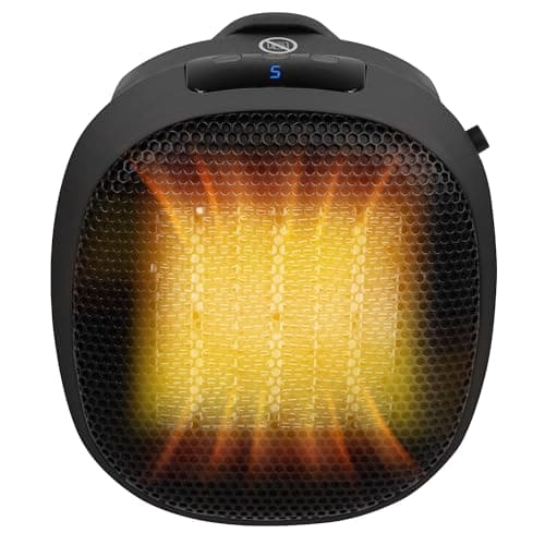 Image of Russell Hobbs RHPH7001 700W Compact Portable Black Ceramic Plug in Fan Heater in Black with 2 Heat Settings & Overheat Protection, 10m2 Room Size, 2 Year Guarantee