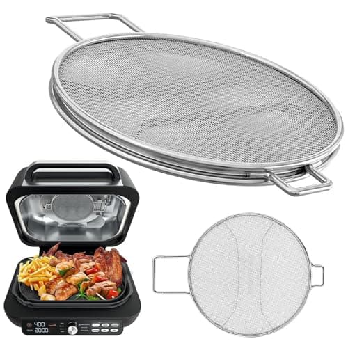 Image of Stainless Steel Splatter Shield for Ninja Foodi Max PRO AG651UK, Detachable Indoor Grill Accessories Reusable Ninja Air Fryer Accessories