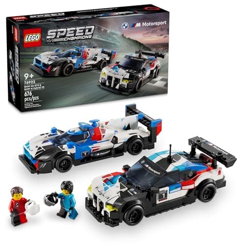 Image of LEGO Speed Champions BMW M4 GT3 & BMW M Hybrid V8 Race Car Toys for 9 Plus Year Old Boys & Girls, Buildable Model Vehicles with 2 Driver Minifigures, Kids' Bedroom Decoration, Birthday Gift Idea 76922