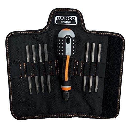 Image of Bahco BE-8574 Ergo Screwdriver Set with 7 Interchangeable Blades, Multi-Colour