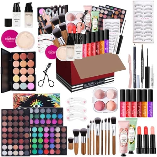Image of FantasyDay All-in-one Makeup Set Gift Surprise | Full Kit for Women Multipurpose Essential Starter Bundle Include Eyeshadow Palette Lipstick Blush Concealer Face Powder Eyeliner Mascara Brush