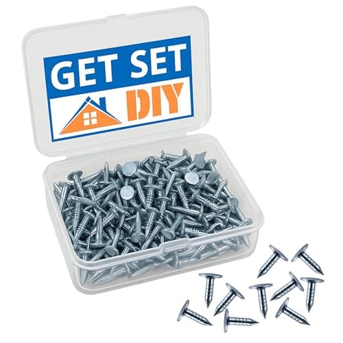 Image of Galvanised Clout Nails 13mm (300pcs) 327 Grams Roofing Felt Tacks for Shed Roof - Heavy Duty Felt Nails for Securing Shed Roof Felt in a Handy Plastic Case