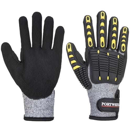 Image of Portwest A722 Durable Anti Impact Cut Resistant Glove Grey/Black, XX-Large