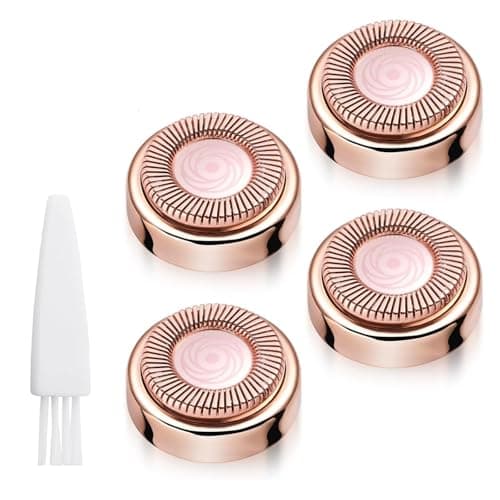 Image of 4 Pack Flawless Replacement Heads for Women, Compatible with Finishing Touch Flawless Facial Hair Remover Gen 1, Hair Remover Replacement Heads with Cleaning Brush