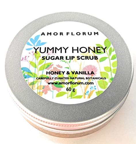 Image of Amor Florum - Sugar Lip Scrub - 100% Natural - With Jojoba, Honey, Vanilla. Gently Exfoliates, Softens, Hydrates. 60g