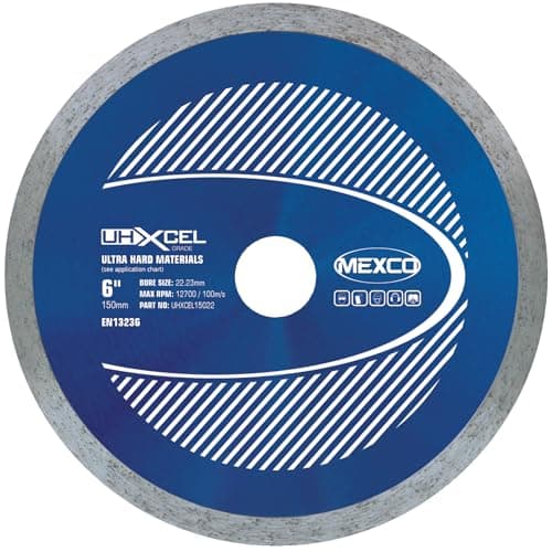 Image of Mexco UHX Ultra Hard Materials Diamond Blade, High-Performance, Precision Cutting Disc for Granite, Porcelain, Marble - 150mm, 10mm Segment Height, 22.23mm Bore