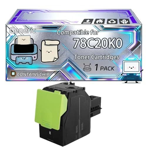 Image of 78C20K0 Toner Cartridges Compatible for Lexmark CS421adn CS421dn CX421adn CX625ade CS521dn CS622de CX522ade CX622ade CX625adhe Printers, With Chip, 8500 Pages, Vibrant Colours (1 Pack Black)
