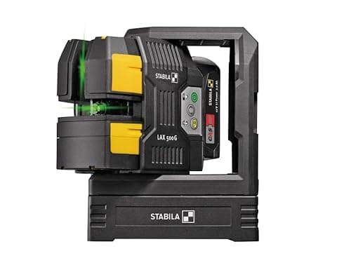 Image of Stabila 19985 LAX 500 G Cross Line & Plumb Point Laser Level – 12V Li-ion, GreenBeam, Self-Leveling, 40m Range, IP54, Magnetic Mount, Carry Case Included