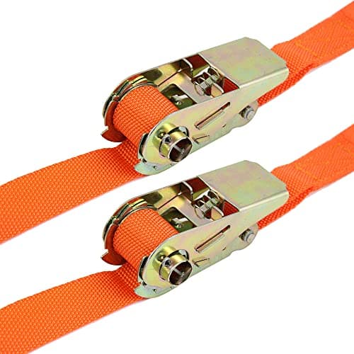 Image of Dekton 2PC Endless Ratchet Tie Down - 25MM x 5M, Ideal for Cars, Bikes, Trailers & Boats, Secure S Hooks with Scratch-Resistant Coating, Strong Straps with 250KG Max Load, Quick Release Lever