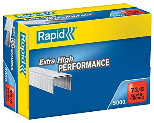 Image of Rapid 73/8mm Super Strong Staples, For Stapling 10-30 Sheets, Use with Heavy Duty Stapling Pliers, Galvanised Wire, Box of 5000, 24890300