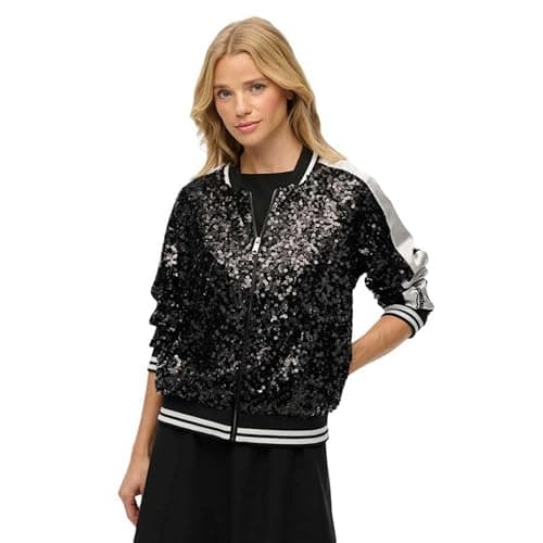 Image of Superdry Sequin Suikajan Jacket 2XS Black/Silver