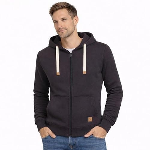 Image of Blu Apparel Mens Full Zip Jenson Hoodie - Charcoal - Large