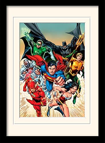 Image of DC Comics "Justice League Heroic" Mounted And Framed Print, 30 x 40 cm